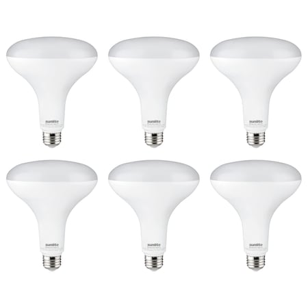 Sunlite LED BR40 13W 85W= 120V E26 Base Dimmable Energy Star Title-20 2700K Reflector Light Bulb, 6PK 41848-NS